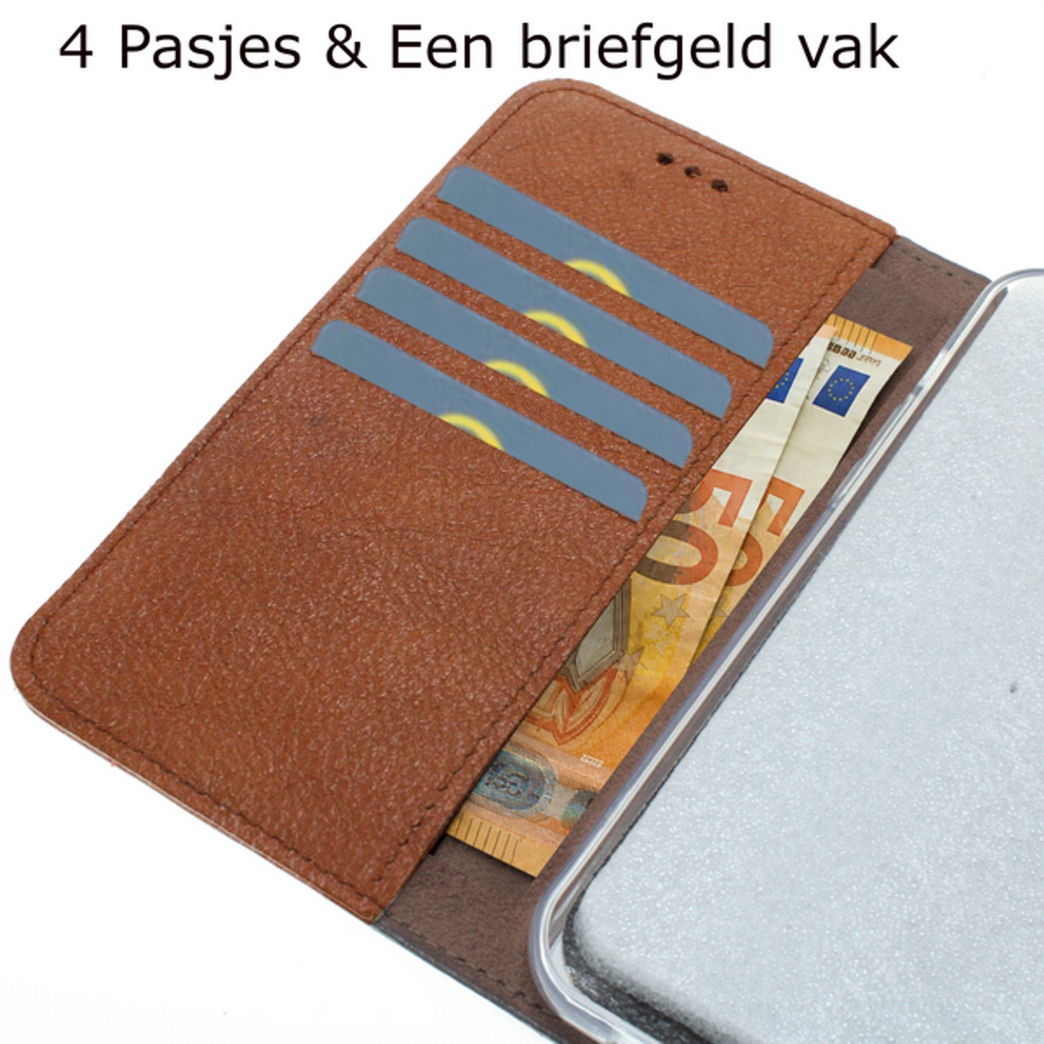 Galaxy A34 5G Cognacbruin robuuste glad kalfsleer hoesje Nr-19