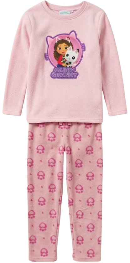 Ensemble pyjama rose Gabby's Dollhouse avec empreintes de pattes et imprimé Gabby & Pandy.