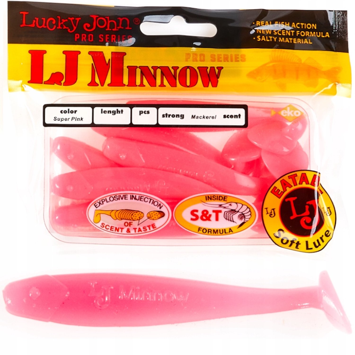 Merkloze Rubberen Visimitatie Minnow 8.4cm - Super Pink (7 stuks)