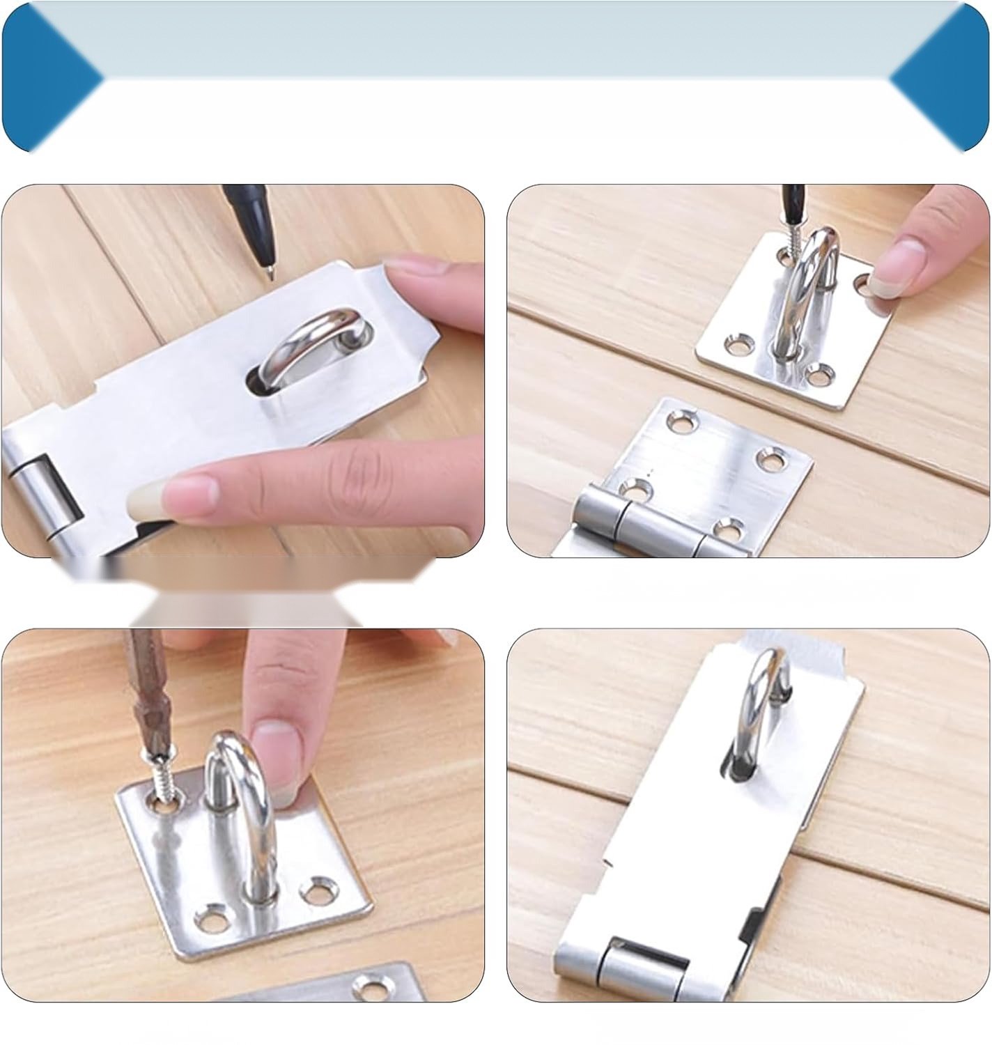2x RVS Hangslot 10cm - Robuuste Beveiliging voor Deuren & Ramen