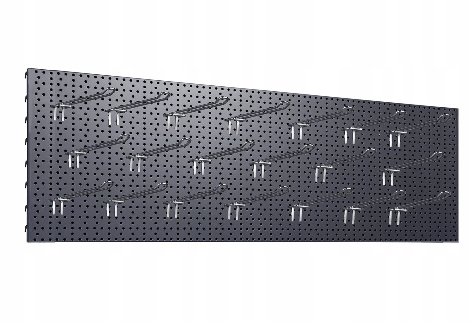 Gereedschapsbord Donkergrijs 133x40cm met 20x Dubbele Haken 20cm