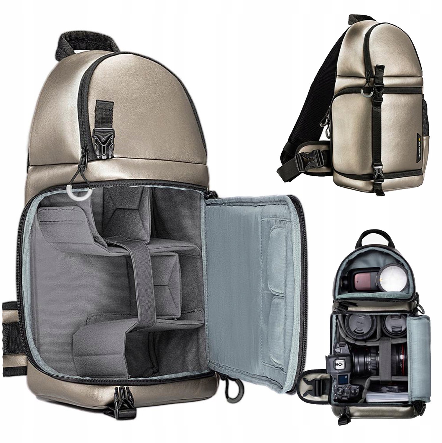 K&F Concept Sling Camera Tas - Zilver - 10L