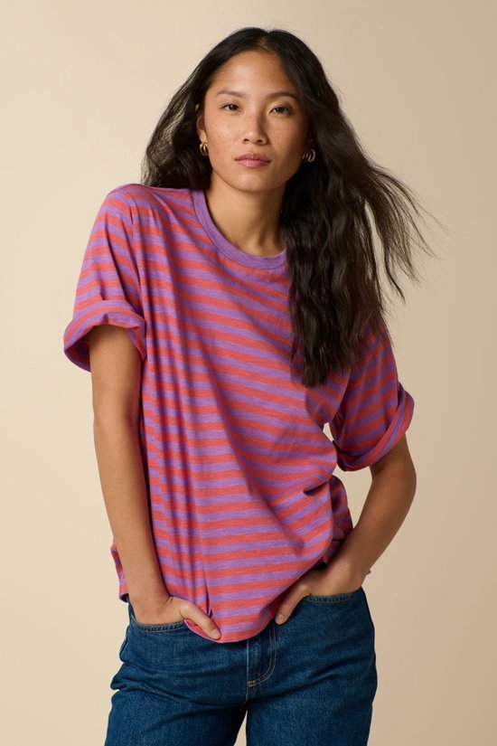Paars Gestreept T-shirt