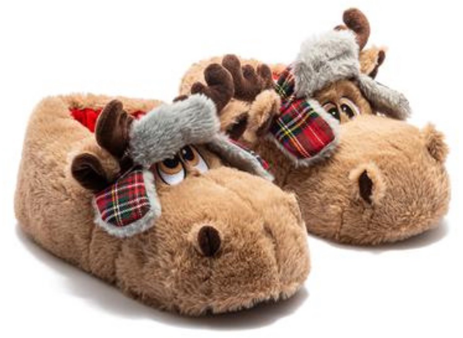 Berussa - Twigy Divo Heren Pantoffels – Rendier Pluche Sloffen met Muts – Warm & Antislip – Maat 41 t/m 46 – Origineel Cadeautje