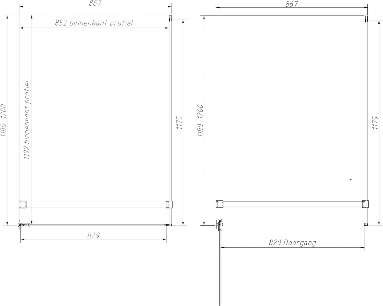 Sanitado Dalis Douchecabine Sepia Glas Mat Zwart Profielen 120x90 cm