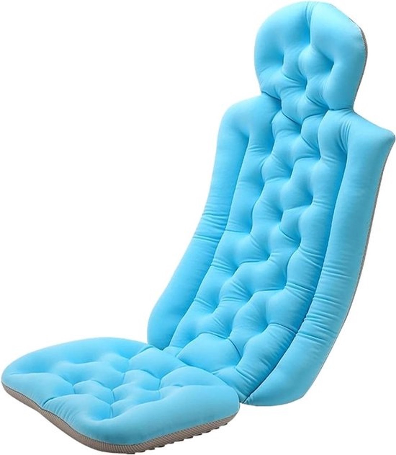 Badkussen - Luxe uitvoering - Voor ontspannen baden - Verzwaarde ergonomische structuur - 39 x 32 x 76 cm - Blauw