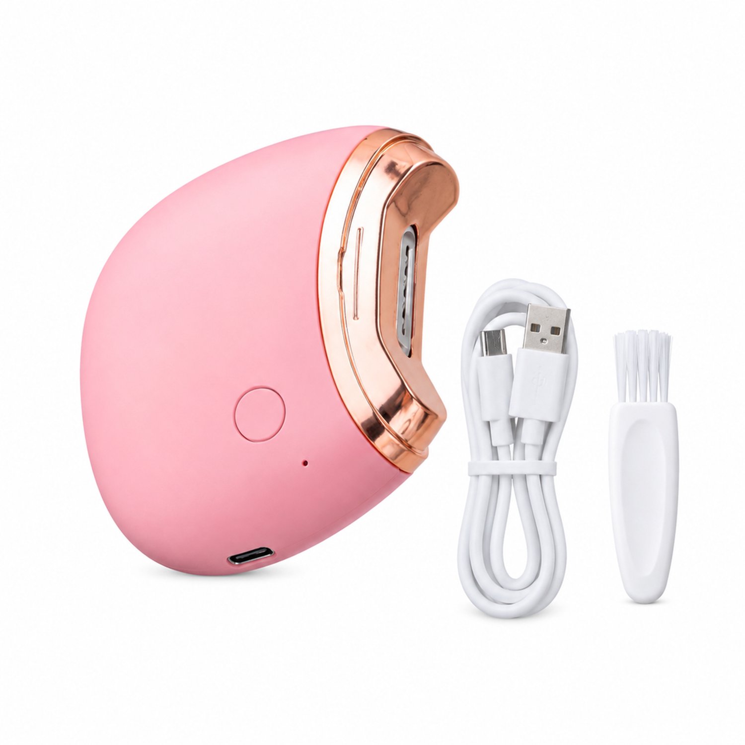 elektrische nagelknipper - voor thuisgebruik - roze - met apparaat, USB-kabel en borstel