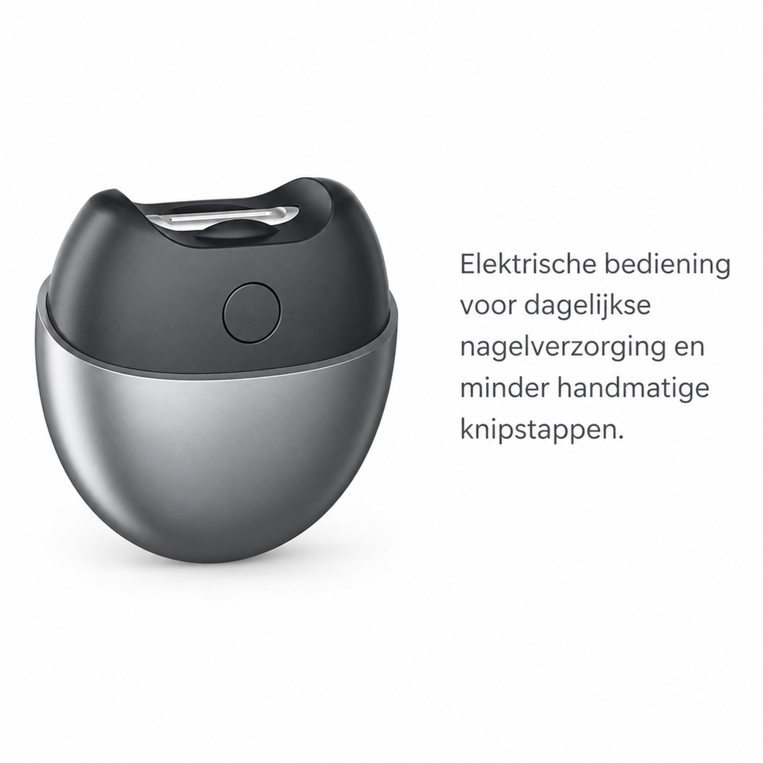 Elektrische nagelknipper - metallic grijs - voor dagelijkse nagelverzorging - met apparaat, laadkabel, handleiding en klein borsteltje