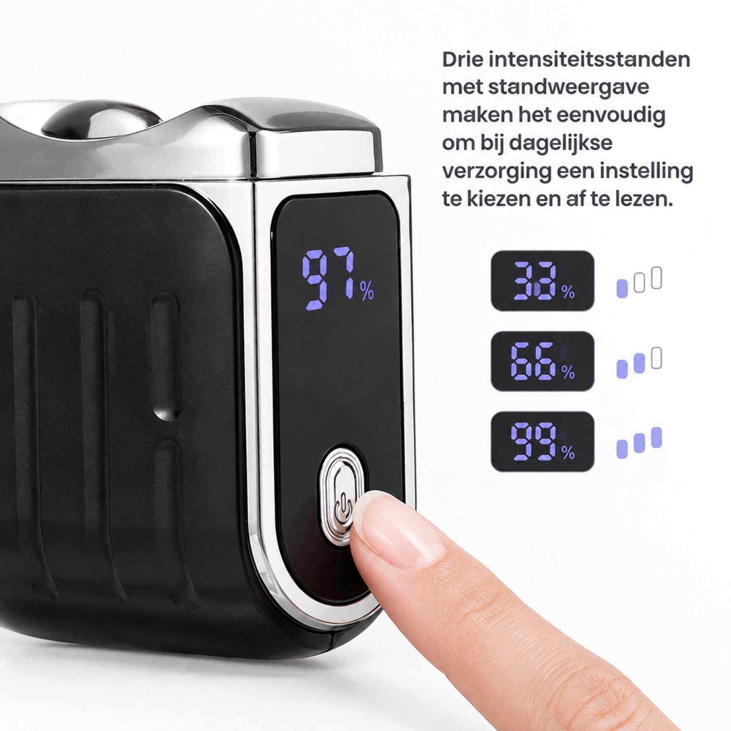 elektrische nagelknipper - Zwart, USB-oplaadbaar - 3 intensiteitsstanden met stand- en batterijweergave - Dagelijkse nagelverzorging - Doos met borstel, oplaadkabel en handleiding