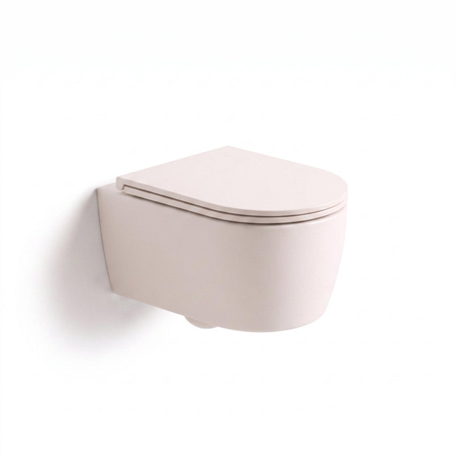 QeramiQ Dely Swirl hangtoilet – spoelrandloos – diepte 53 cm – met slim softclose zitting – mat linnen