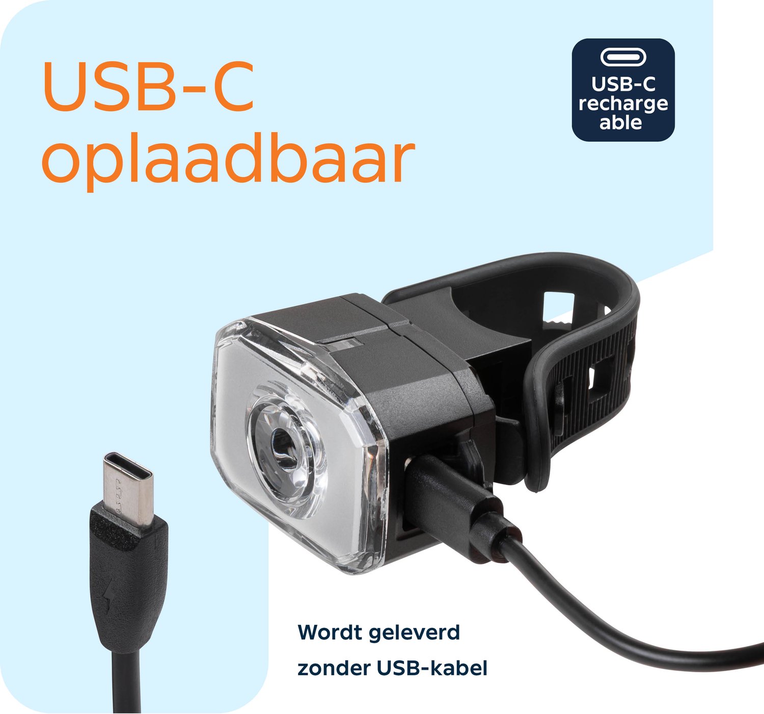 AXA Niteline Spot+ fietsverlichting set – Oplaadbare LED fietsverlichting voor- en achterlicht – USB C – Duurzaam ontwerp voor dagelijks gebruik – foto 6