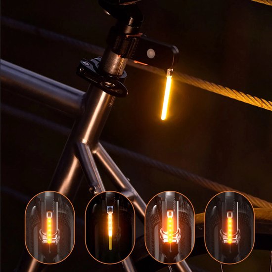 Fietsachterlicht, USB oplaadbaar fietsachterlicht, waarschuwingslicht - rood licht — afbeelding 3