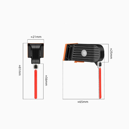 Fietsachterlicht, USB oplaadbaar fietsachterlicht, waarschuwingslicht - rood licht — afbeelding 4