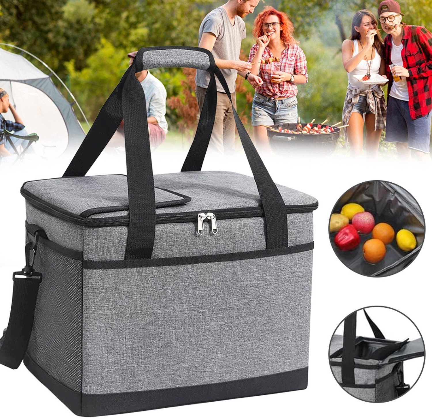 Grote Thermos Bag 35L - Waterdicht & Opvouwbaar voor Picknick & Reizen