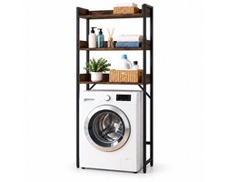 Wasmachine kast - 166x63x25 cm - bruin-zwart