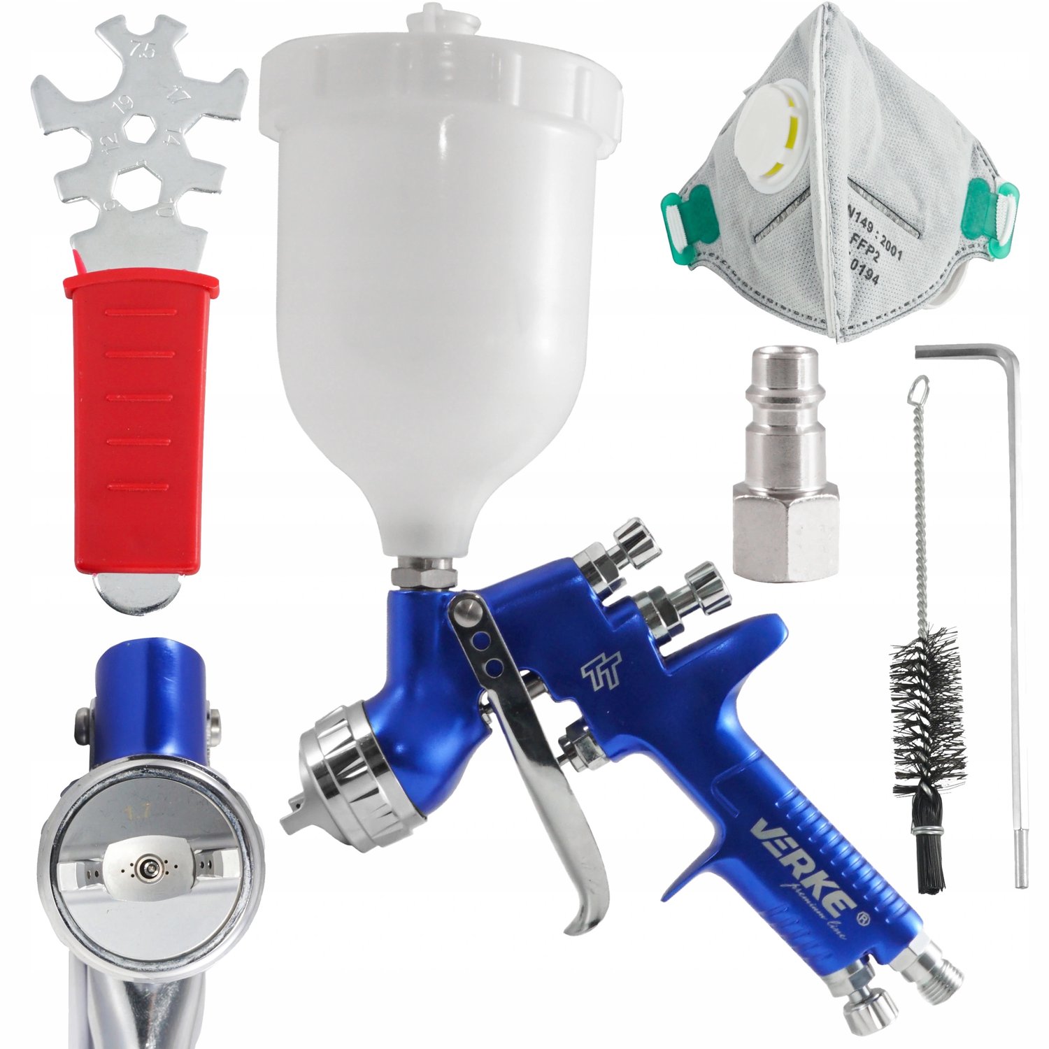Verke Professioneel Verfspuitpistool 1.7mm 600ml HVLP