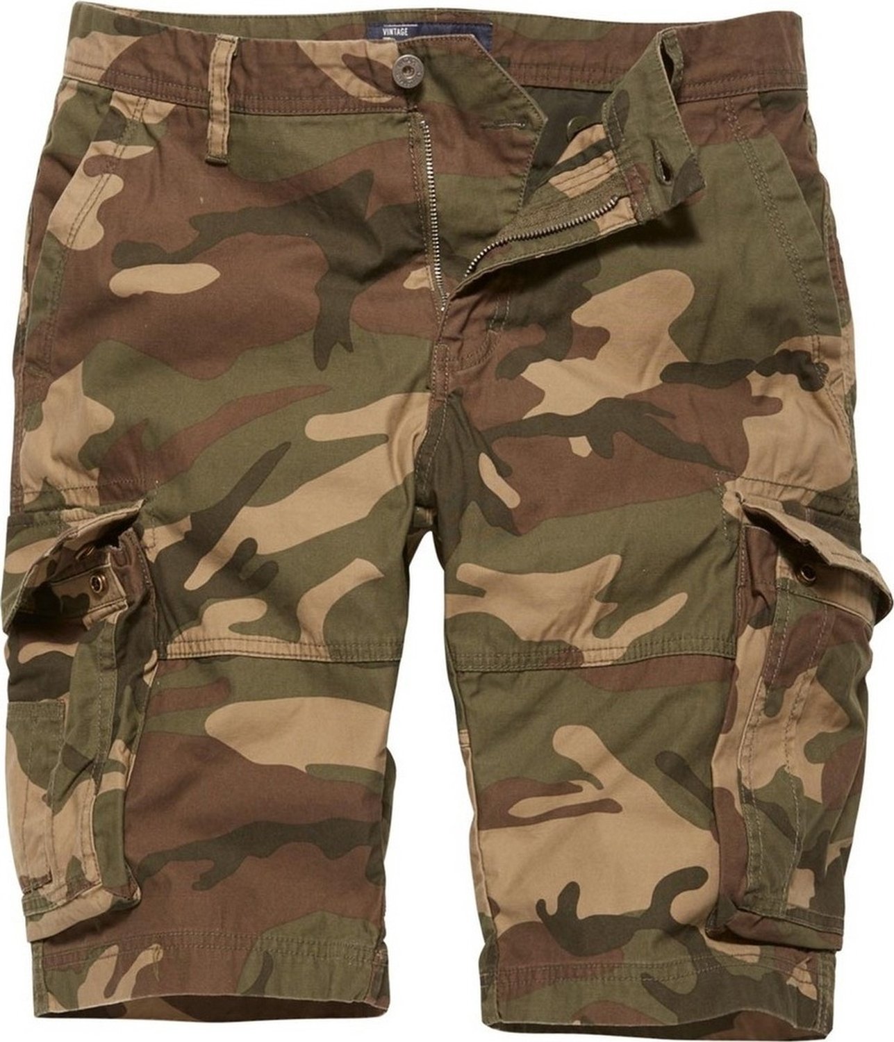 Vintage Industries Cargoshorts Roeishorts Woodland Camo