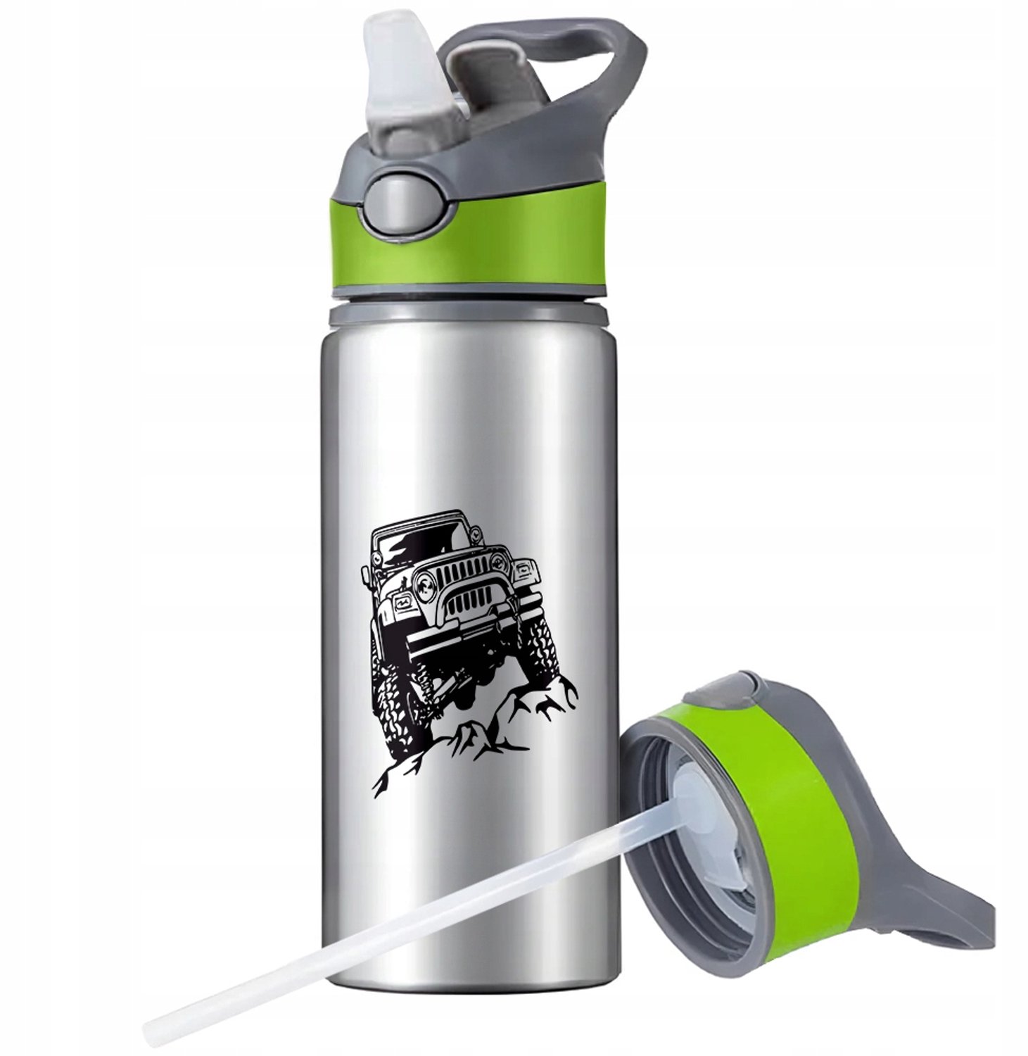 Aluminium Sport Bidon 650ml met Rietje & Handvat - Ideaal voor Outdoor