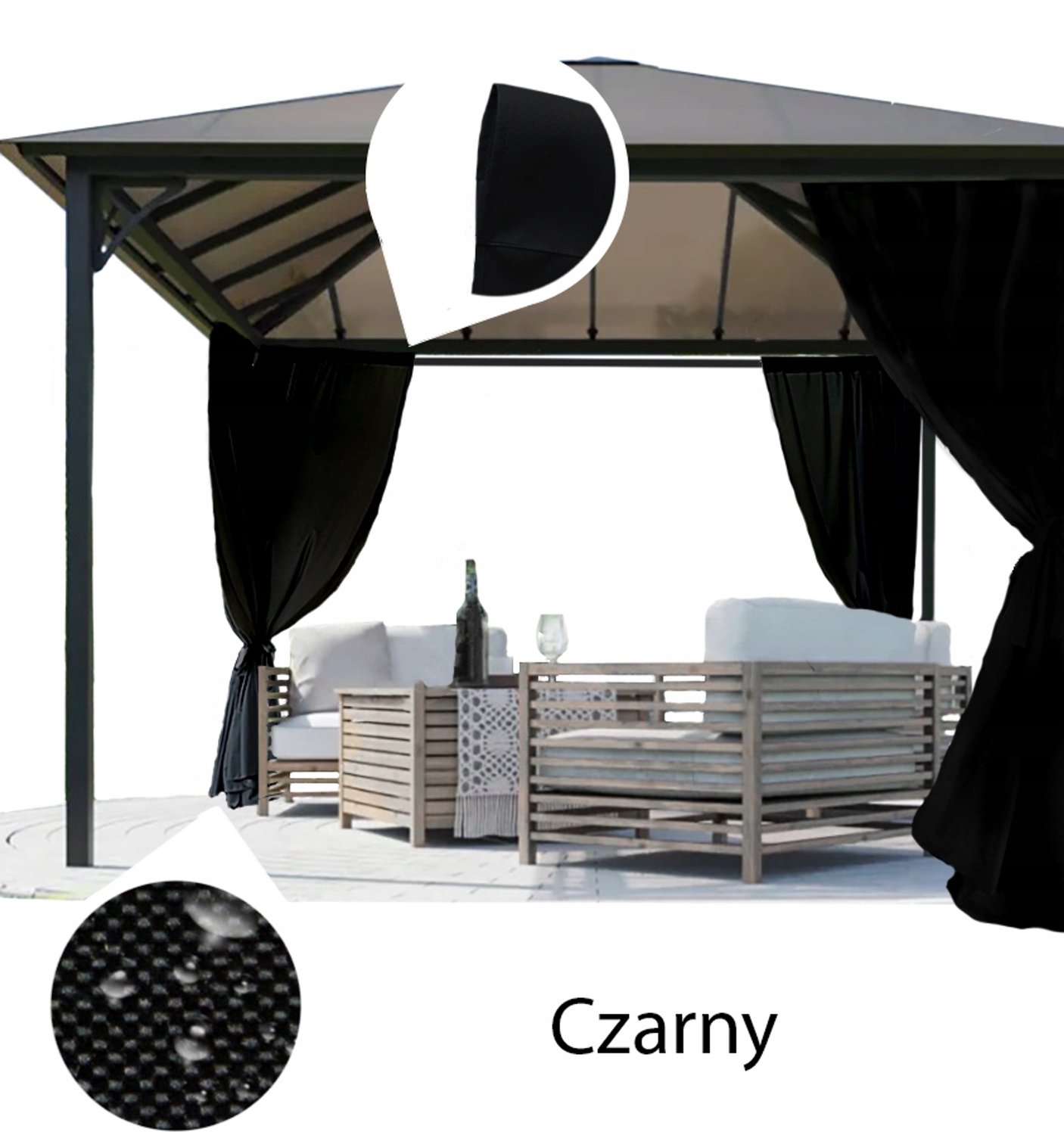 Waterdichte Tuindoek Gordijn voor Pergola, Terras, Balkon - 155x210cm
