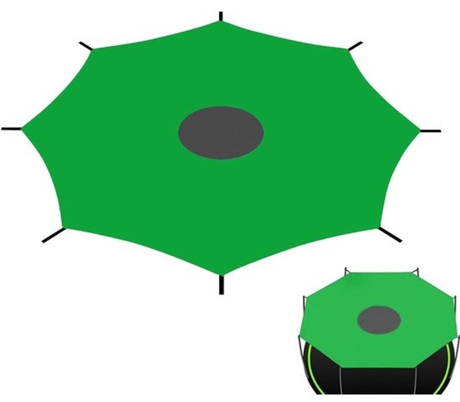 Trampolineafdekking - Schaduwdoek als luifel - Bescherming voor buiten - Scheurvast en uv-bestendig - 45 m diameter - Zilver