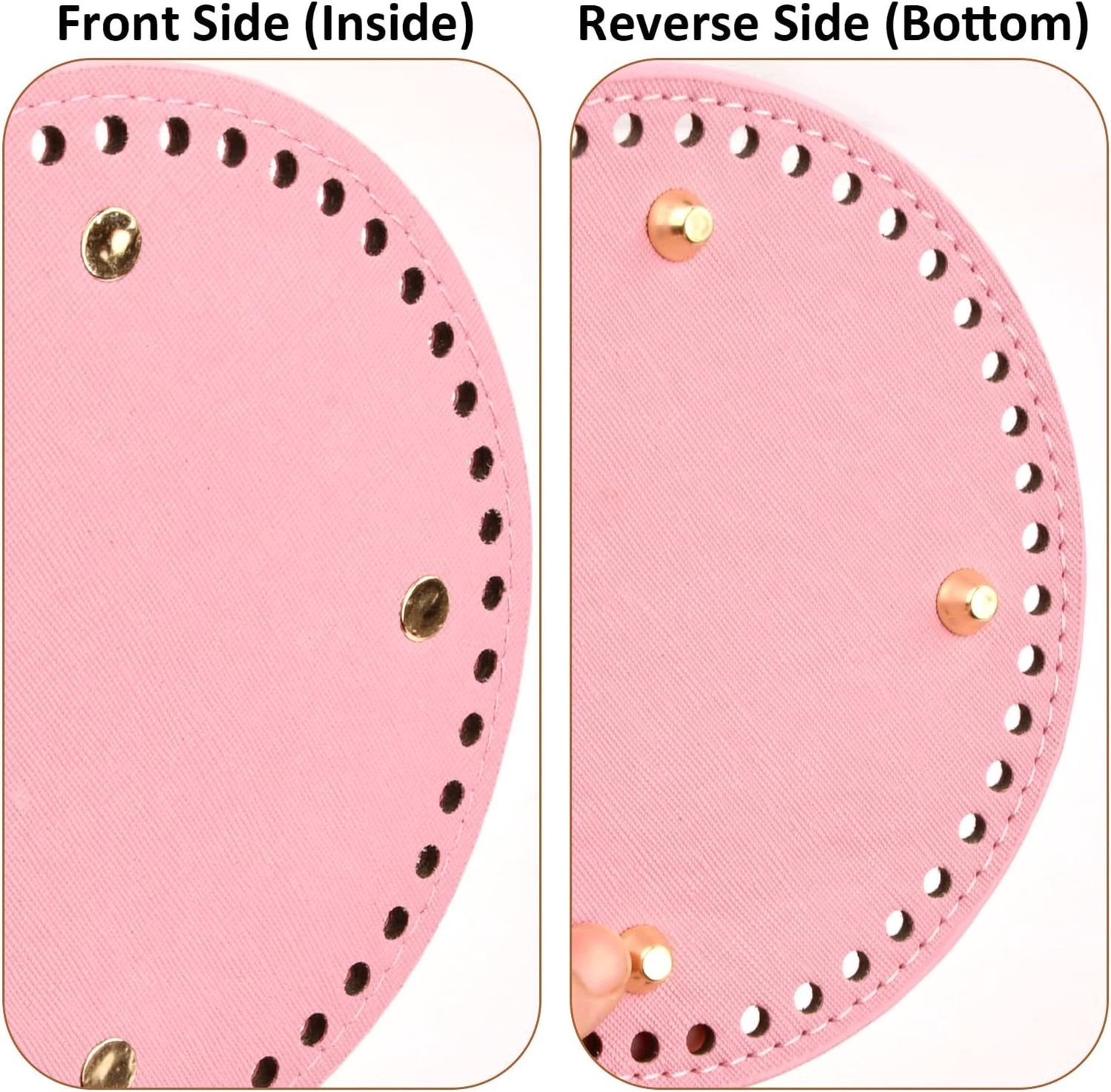 4x Merkloze Ronde Bodems voor Haaktassen - 15cm PU Leer