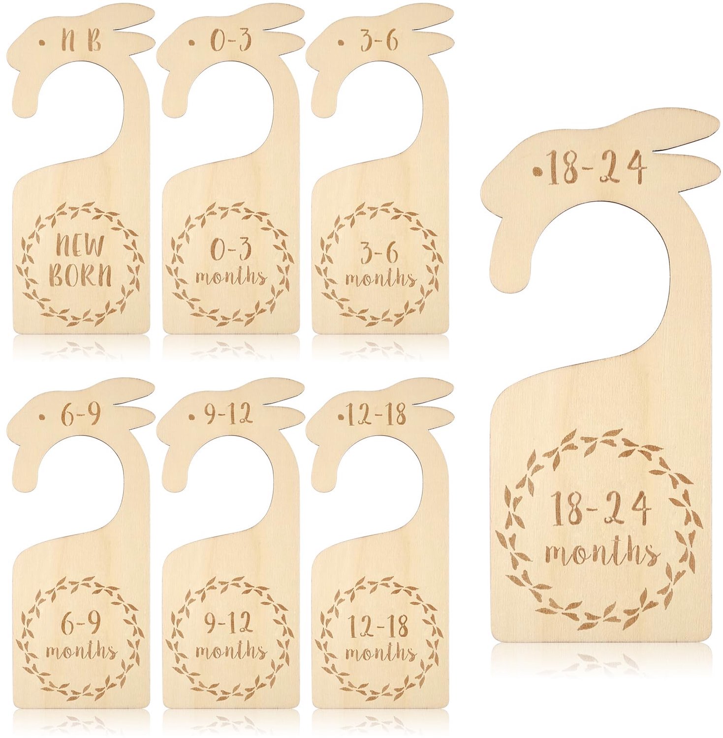 Kledingverdelers voor babykleding - Set van 7 stuks - Voor kledingkastorganisatie - Hout
