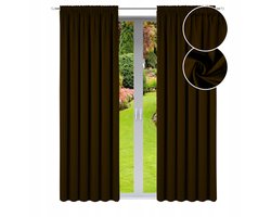 2x Kant-en-klare Gordijnen 145x250 cm - Bruin, Verduisterend