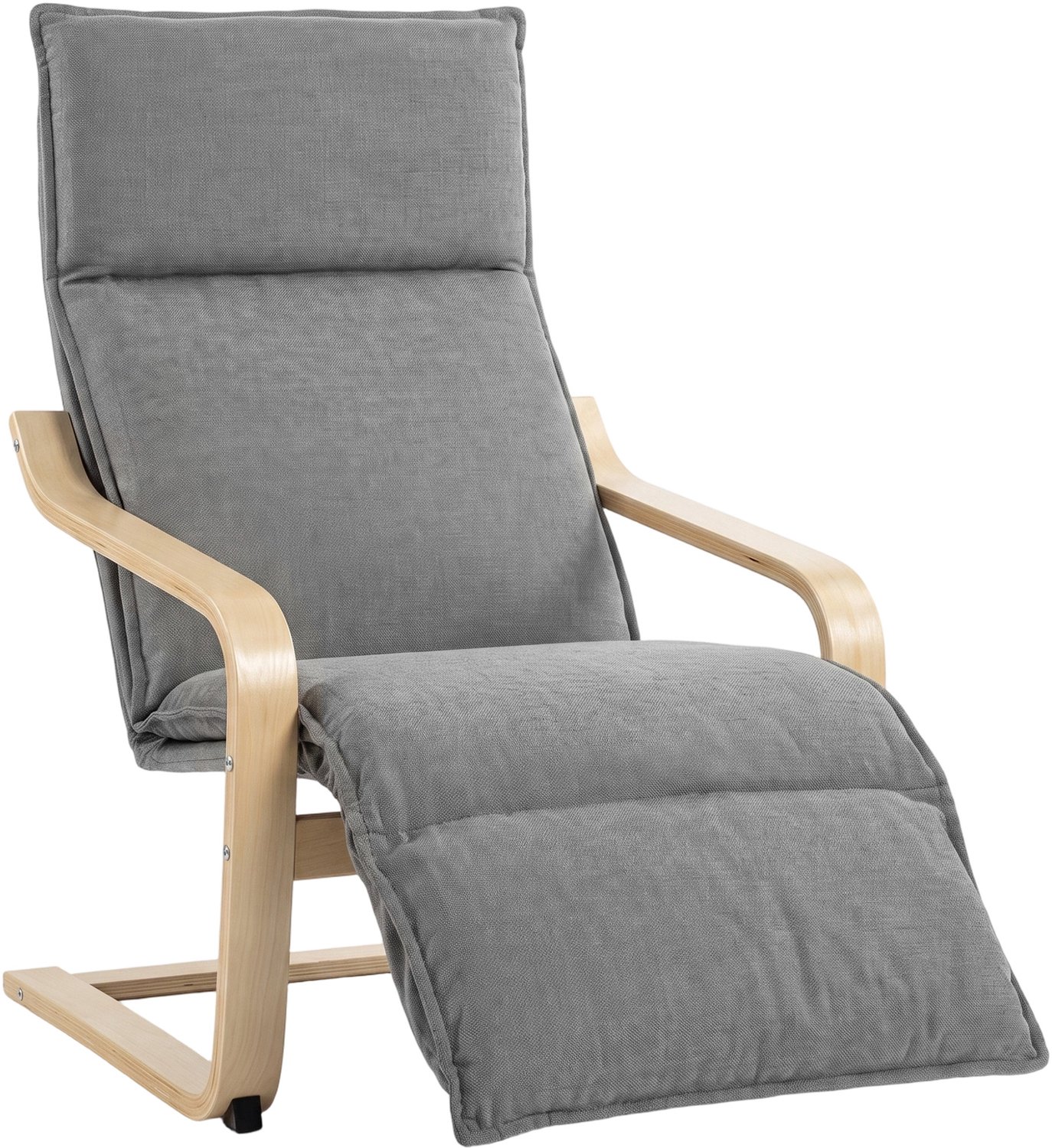 HOMCOM-Accentstoel-Linnen (100% polyester)-67 x 90 x 105 cm-Grijs