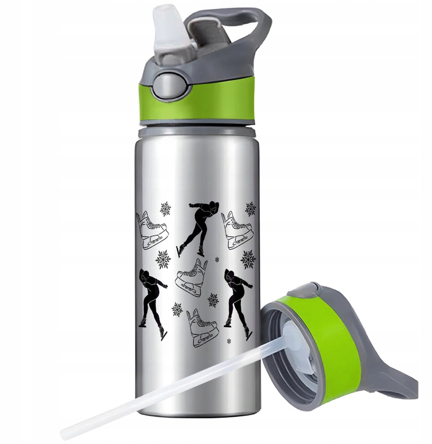 Aluminium Sport Bidon 650ml met Rietje, Handvat en Mondstuk