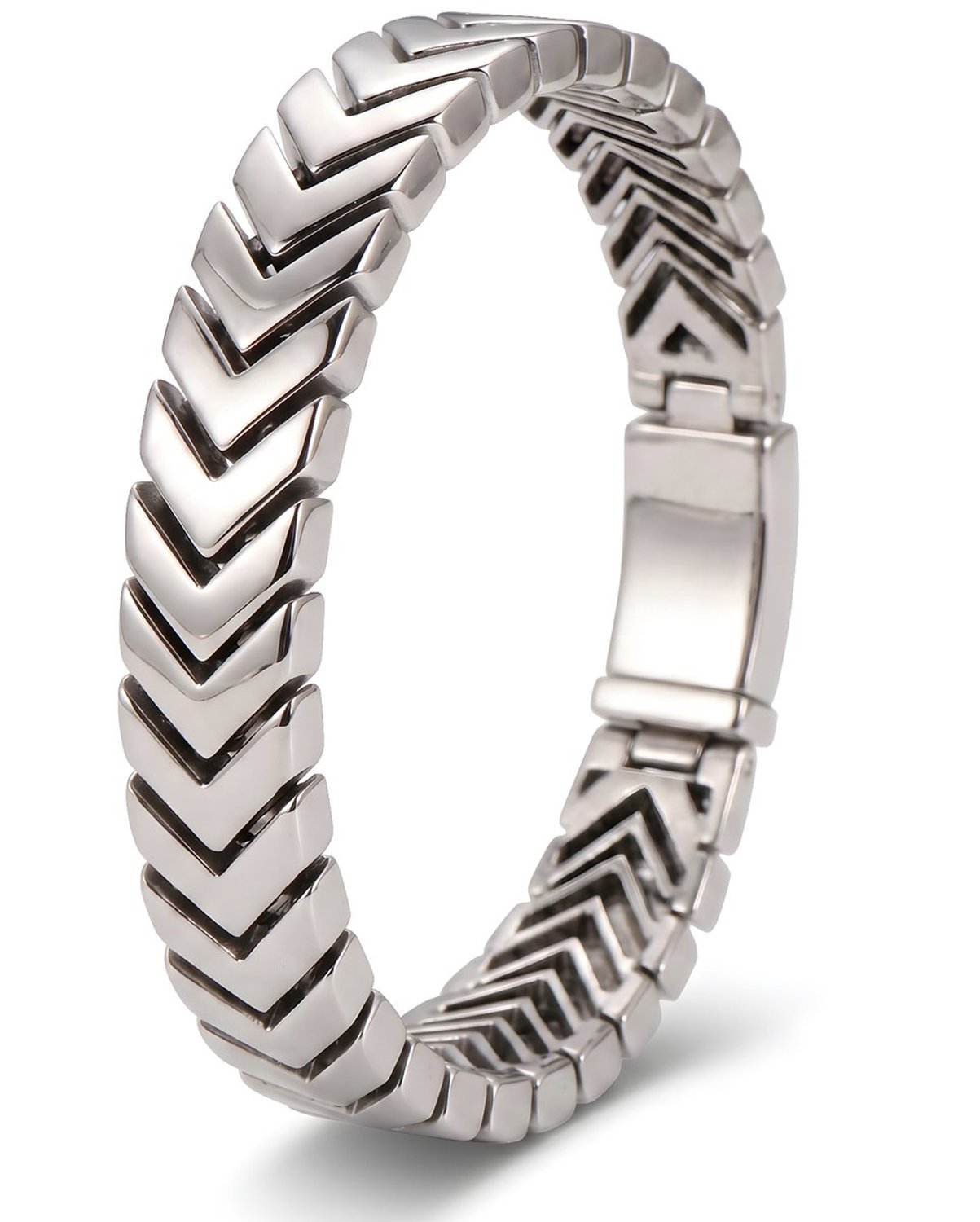 Armband Heren Staal 19,5cm - RVS Schakelarmband Heren - Gourmet Armband Heren - Gepolijste Heren Armband - Cadeau voor Mannen