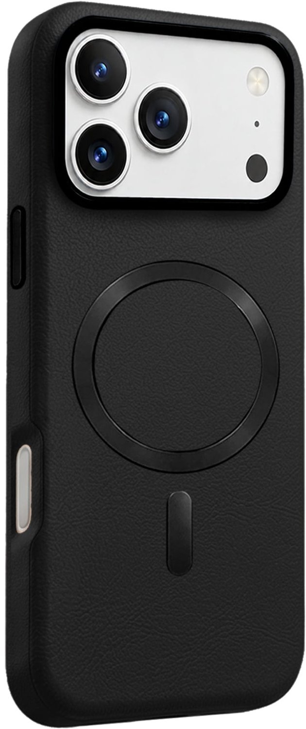 Hoesje - Geschikt voor Apple iPhone 18 Pro - Magsafe Compatible - Leer Look - Sterk & Shockproof - Back Cover - Shock Proof Case - Telefoon Hoes Shockproof - Telefoonhoesjes - Zwart