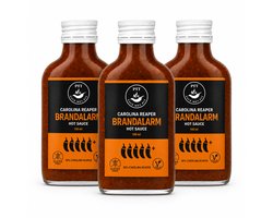 Saus Met Pit - Carolina Reaper Hot Sauce - Extreem Pittige Saus (2,2 Miljoen Scoville) - De Heetste Chilisaus met 50% Carolina Reaper Pepers - 3 pack