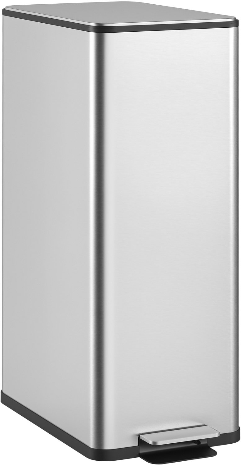 HOMCOM Prullenbak - Roestvrij Staal - 21,5x37,2x57cm - Zilver