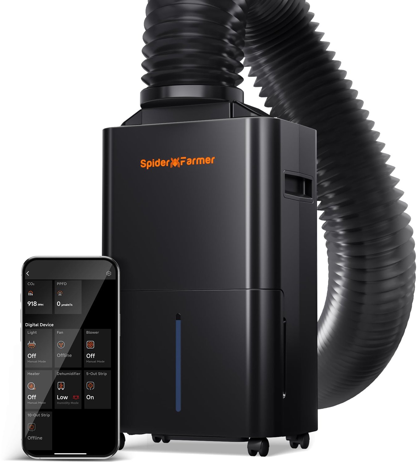 Luchtontvochtiger Elektrisch - 12 Liter Per Dag Capaciteit - 230 Watt Vermogen - ABS Materiaal - Zwart - Voor Wijnkelder En Kweektent