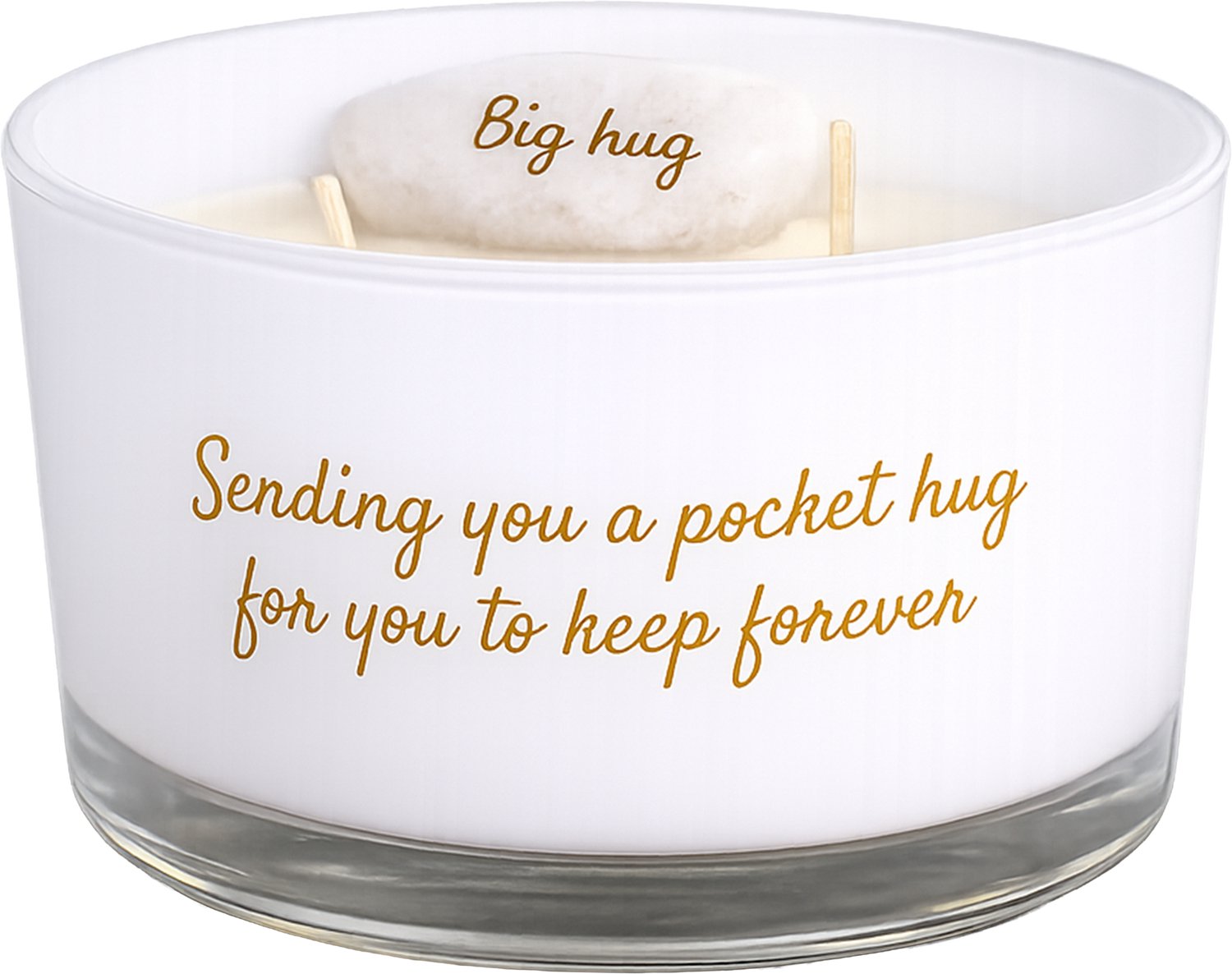 MY FLAME - Sojakaars met natuursteentje - SENDING YOU A POCKET HUG FOR YOU TO KEEP FOREVER - Geur: Fresh Cotton - Branduren: 50u - Kleur: Wit