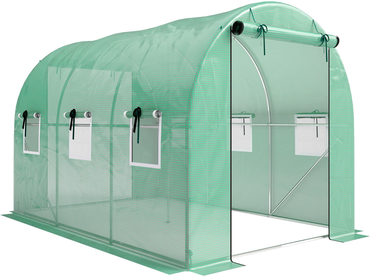 Sunona Foliekas - Met 6 ramen en 2 oprolbare deuren - 300 x 200 x 200 cm - Groen