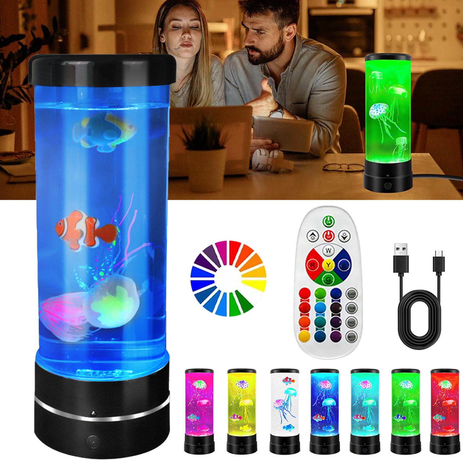 Aquariumlamp - USB-Kwallenlamp - Aquariumlamp Met Kleurverandering - Kwallenlamp Voor Kinderen - Tafellamp