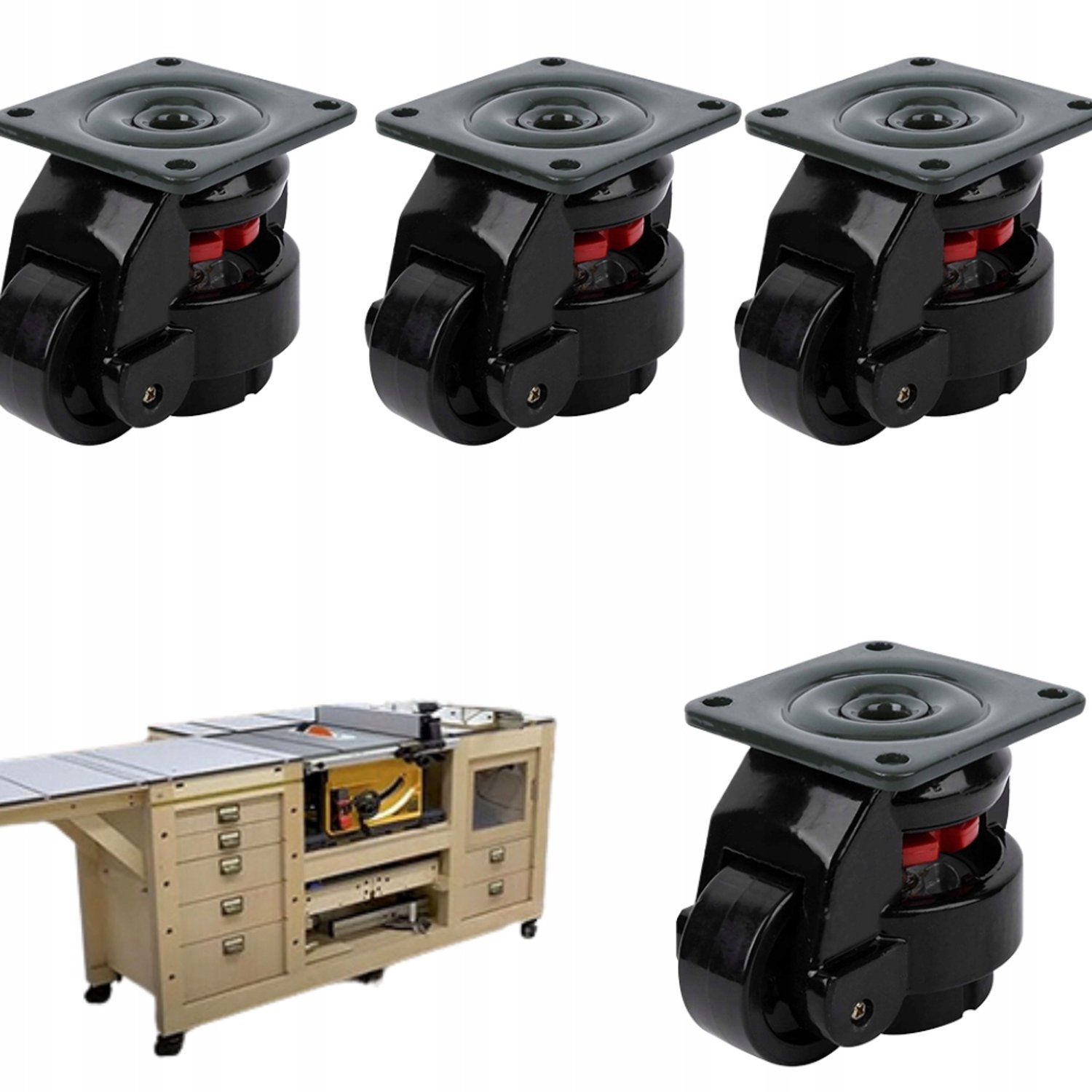 Draaibare Verstelbare Zwenkwielen - 500 kg Draagvermogen (Set van 4)
