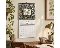 Kalender 2027 Botanisch met Dieren – 12 Maanden – 21 x 42 cm – William Morris