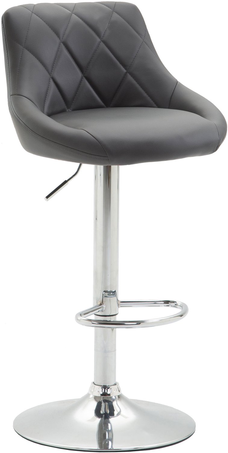 Luxe Comfort Torino 0093 barkruk - kunstleer - grijs grijs chroom