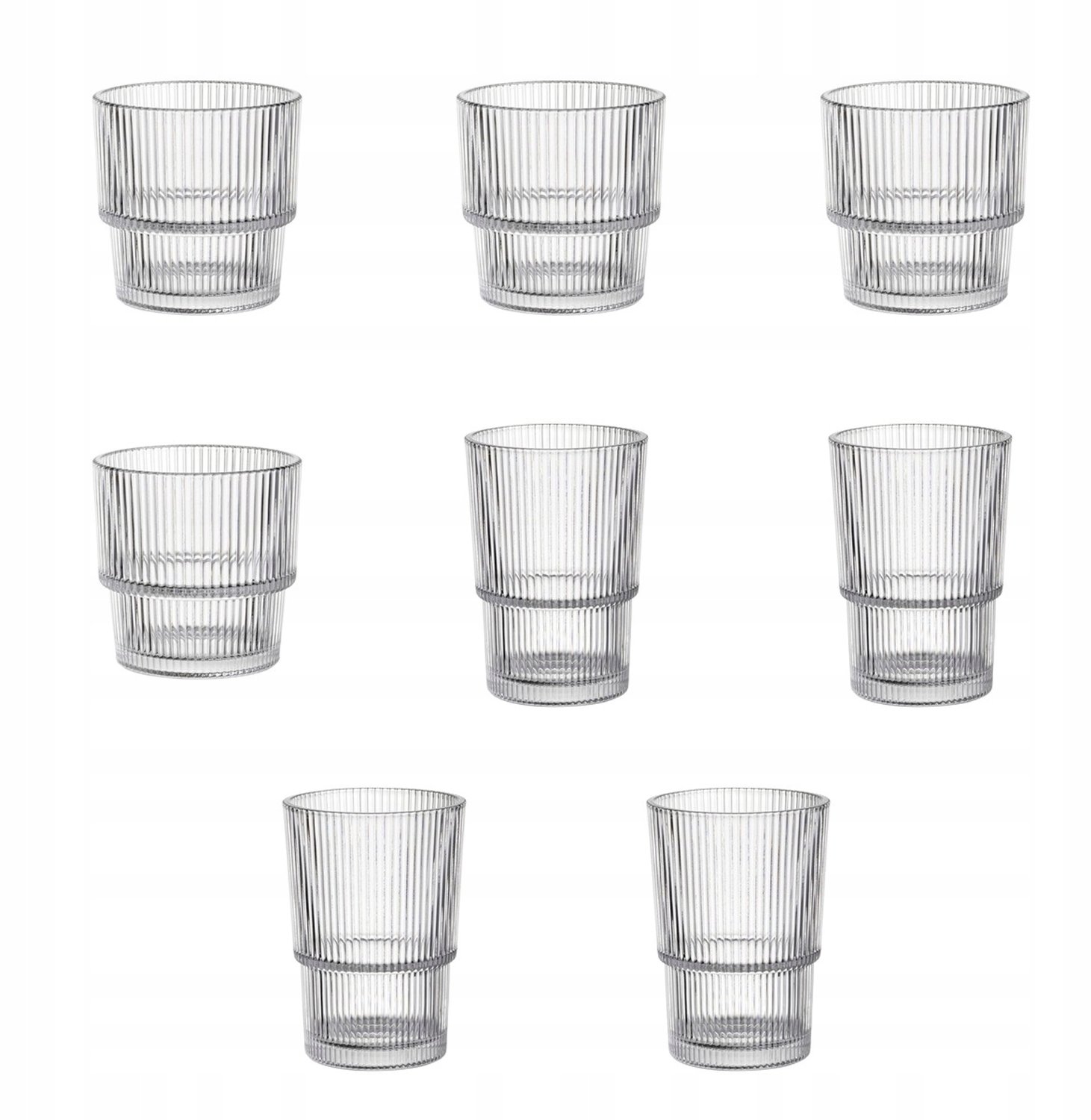 Florina Baltico Glazen Set: 8 stuks, 420 ml & 330 ml