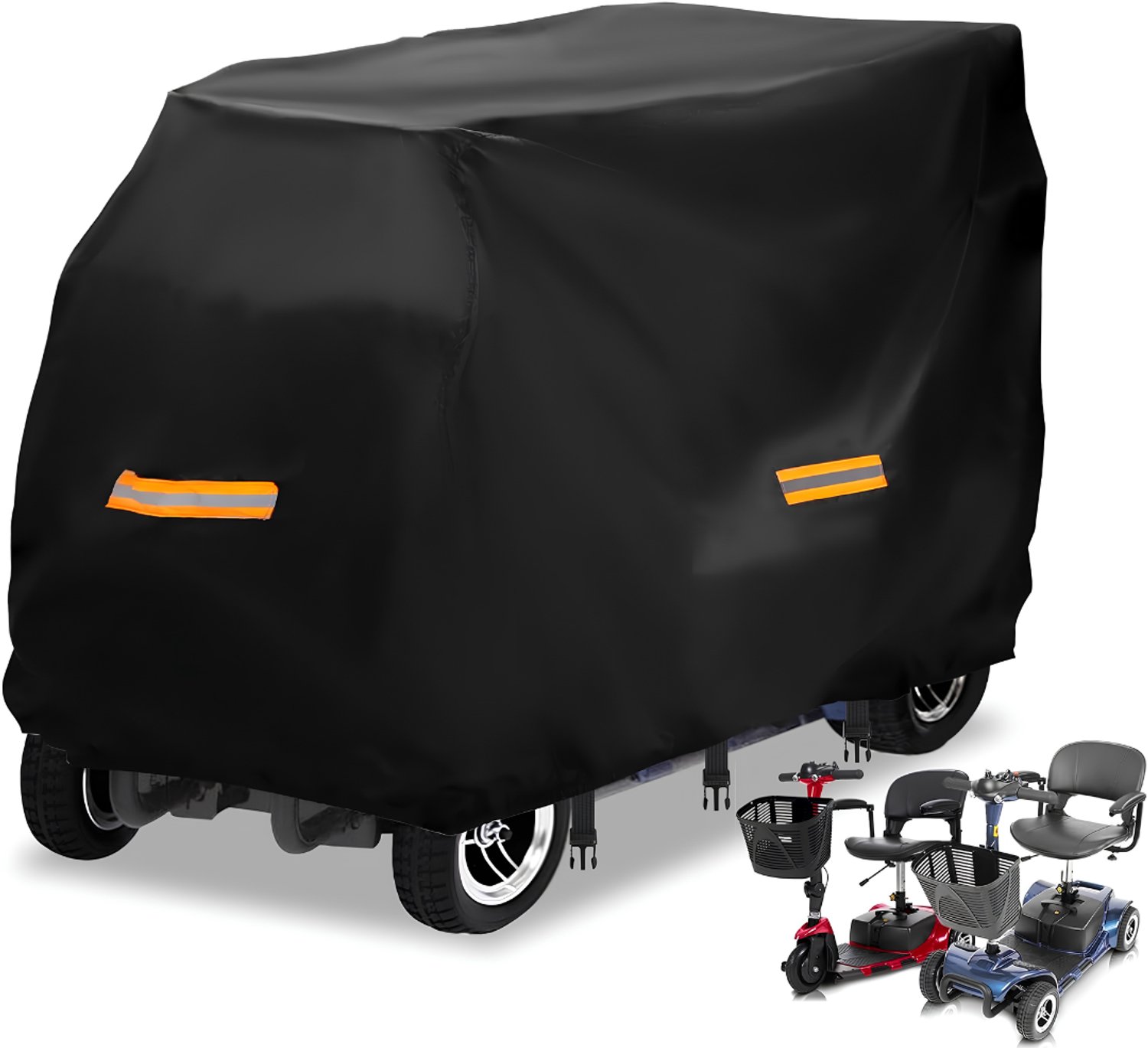 JCP® Scootmobiel Hoes - Scootmobiel Hoes Waterdicht - Afdekhoes - Zwart - 175cm x 63cm x 119cm