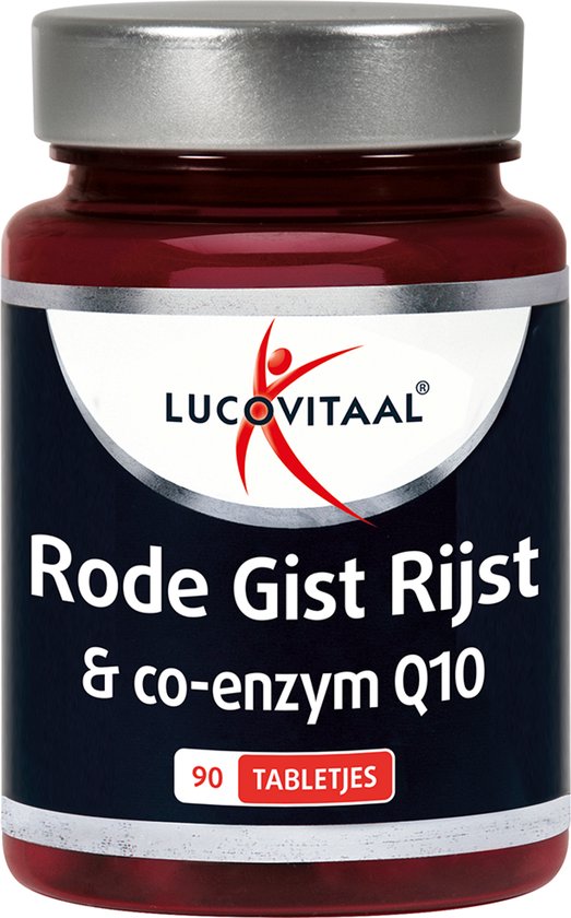 Lucovitaal Rode Gist Rijst & co-enzym Q10 potje met 90 tabletten.