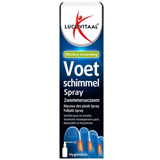Lucovitaal Voetschimmel Spray, 25 ml. Voor effectieve behandeling van zwemmerseczeem met jeuk en irritatie.