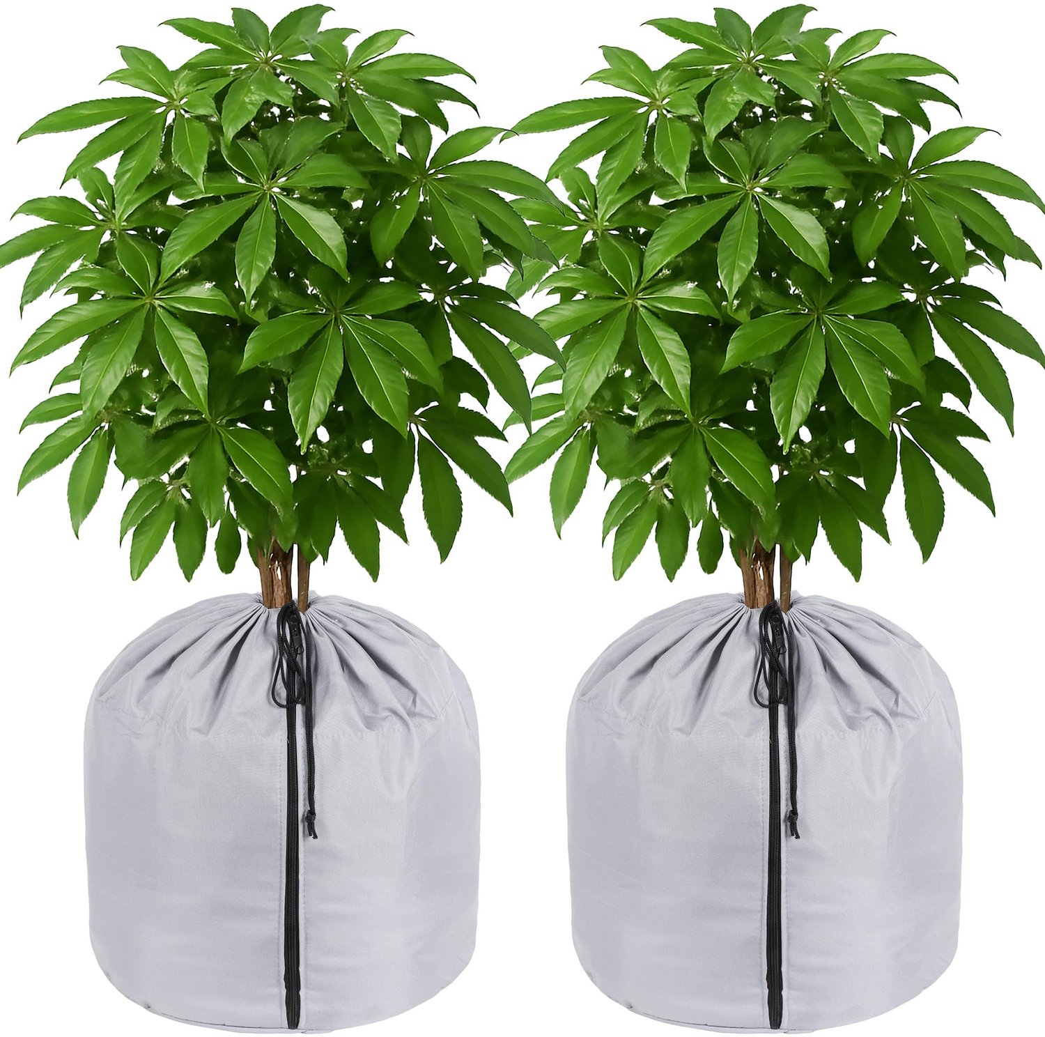 Famanu - Thermo Plantenbescherming - Beschermt je planten tegen kou - Met aluminiumfolie - Grijs 2 stuks