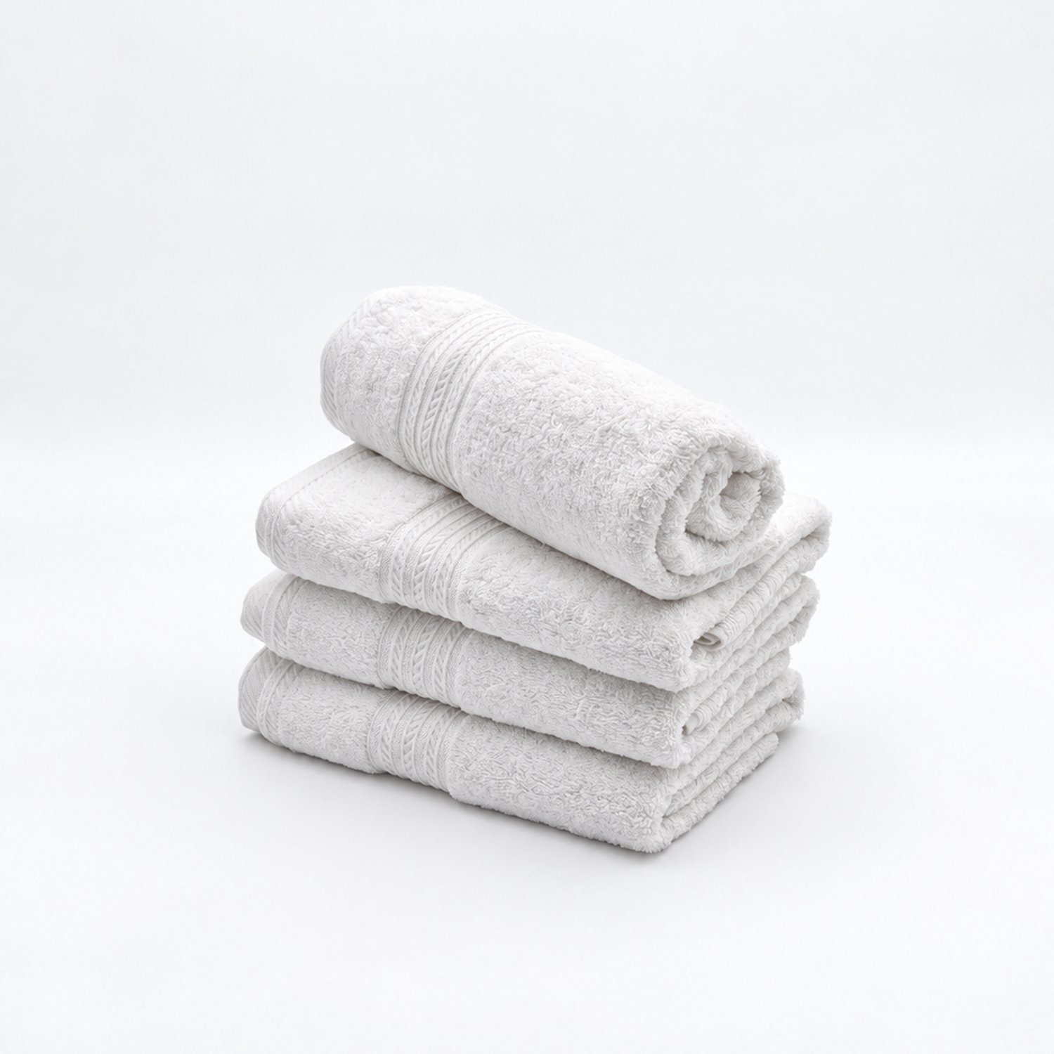 The Linen Room Handdoeken – 50 x 100 cm – Set van 4 – 100% Egyptisch Katoen – 600 gram /m2– Wit