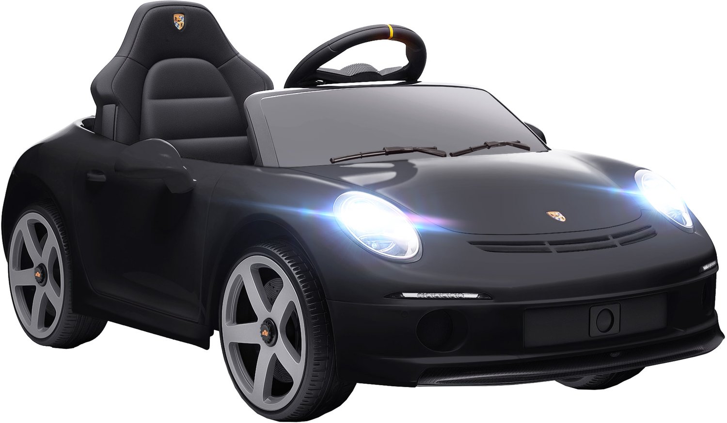 Playon Elektrische kinderauto RUF GT - Met afstandsbediening en muziekspeler - Met achtervering en veiligheidsgordel - 108 x 65,5 x 47 cm - Zwart