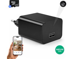 Bastix® C2 Spy Camera Oplader - Verborgen Spycam Full HD met Nachtzicht - Wifi en App - 64GB SD-kaart - Camerabewaking - Bewegingsdetectie - Beveiligingscamera - Spionage Camera - Incl. Nederlandse Handleiding
