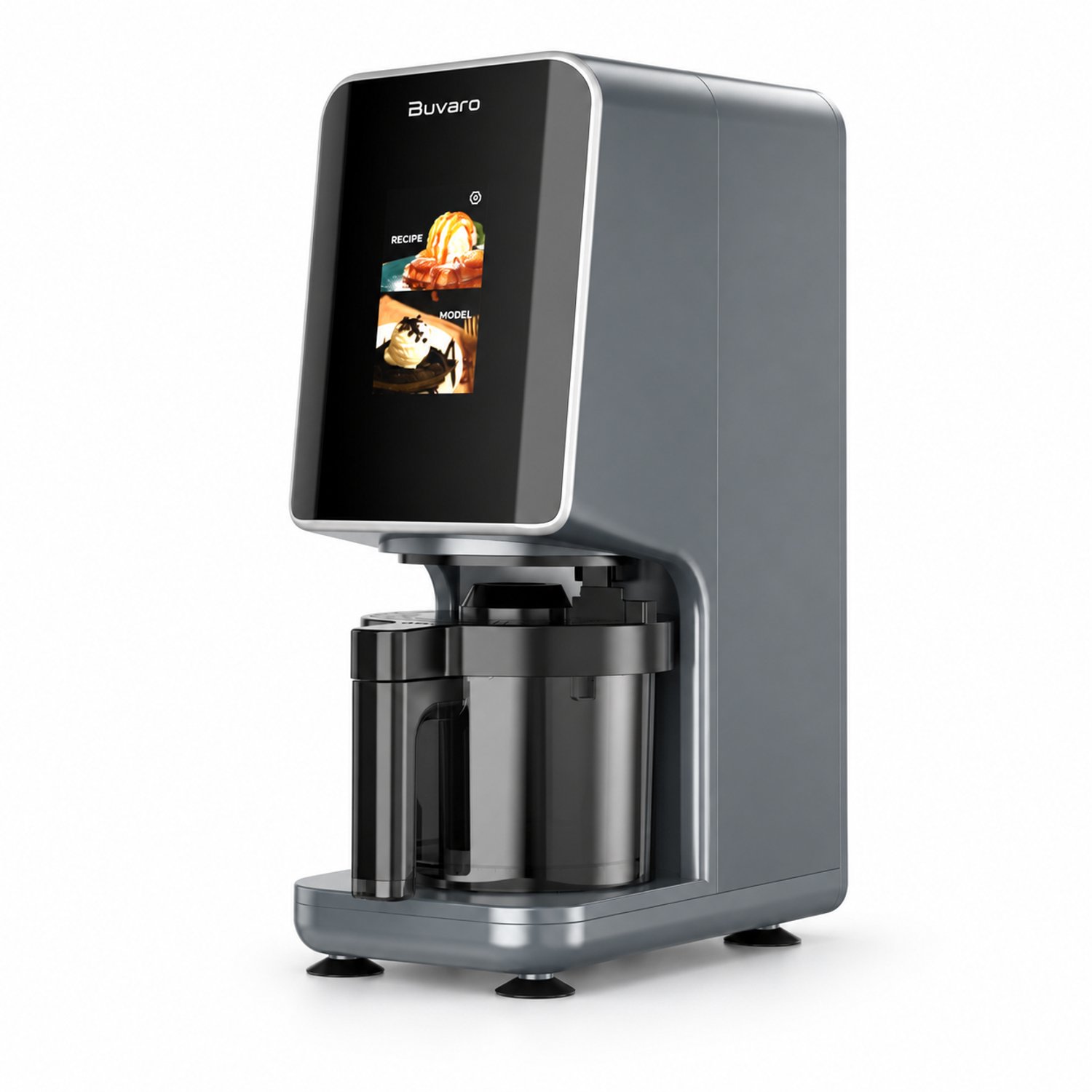 Buvaro IJsmachine, 9-in-1 slimme frozen dessert maker met touchscreen en 3 dessertbekers, Creamify-technologie, dual-layer mix, receptengids, vaatwasserbestendig, zwart