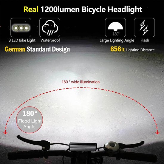 Waterdichte, zeer heldere LED-fietslamp – oplaadbare koplamp via USB — afbeelding 5